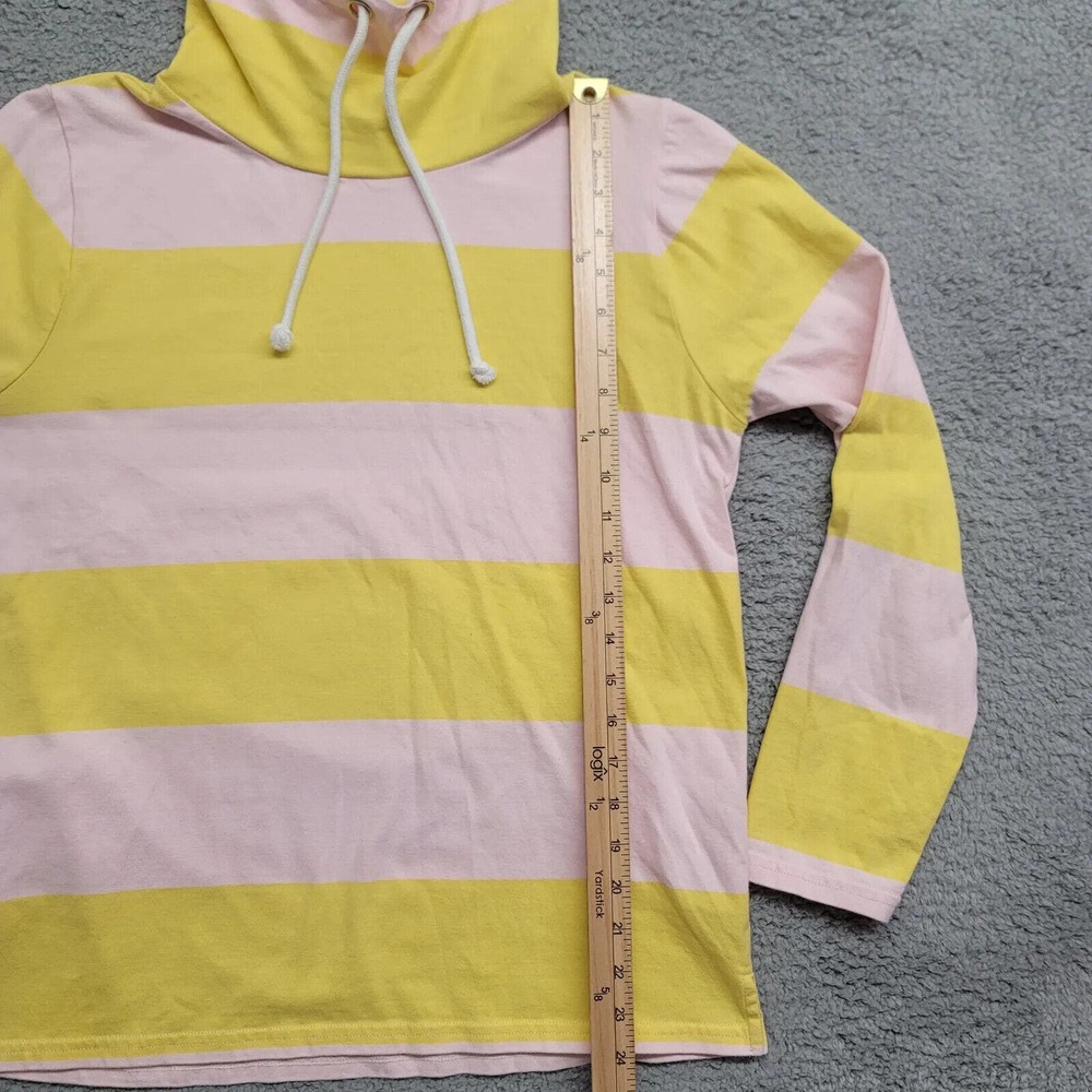 J.Crew Sweatshirt Womens Small Pink Yellow Stripe Pullover Turtle Neck Casual - Picture 13 of 16